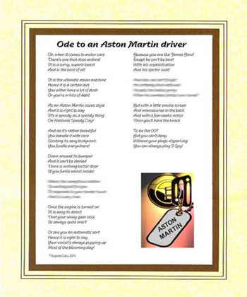 Ode to an Aston Martin Driver