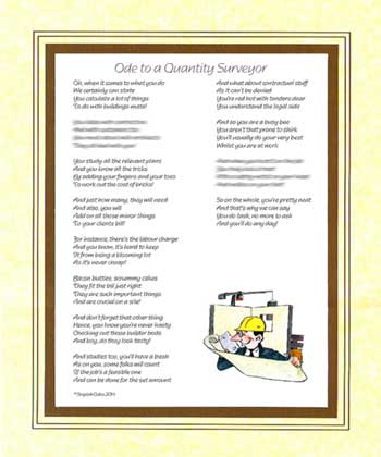 Ode to a Quantity Surveyor