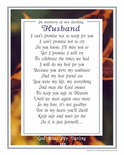 My Husband - Lightly Religious Memorial